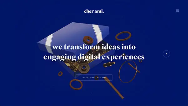 Cher Ami Blue Website Design