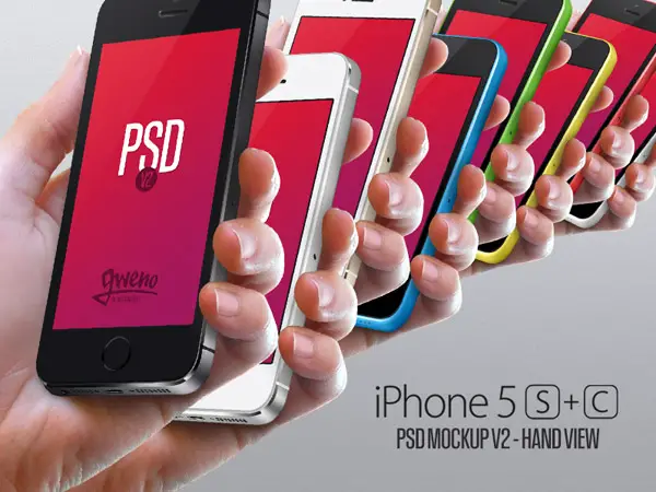 iPhone 5S & 5C Mockup Hand PSD