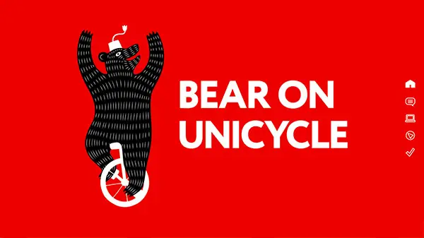 Bear On Unicycle red website