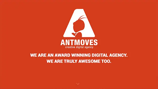 AntMoves red website design