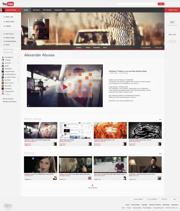 YouTube Website Redesign by Alexander Abusaa