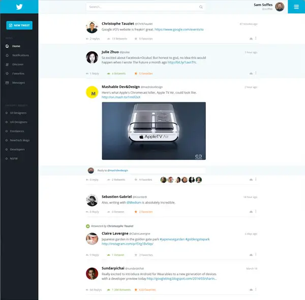 Twitter Redesign by Adrien Thomas