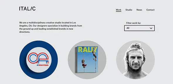 Italic Studio minimal web design