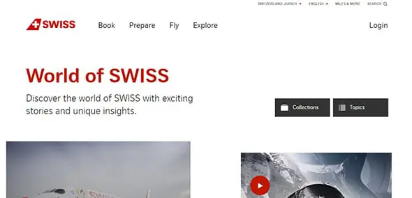 World of Swiss User-Friendly Website Concept