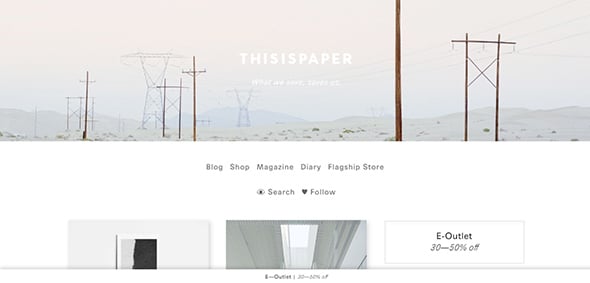 THISISPAPER Website Concept