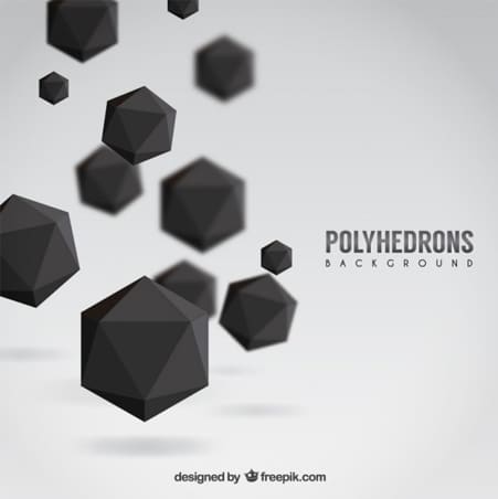 Black polyhedrons background
