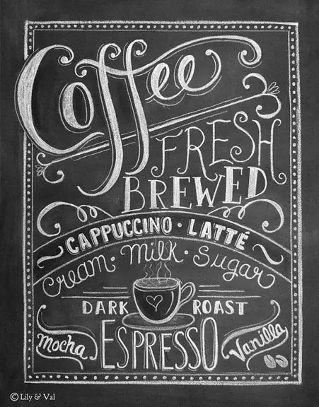 Coffee-Art-Print-Chalkboard-Art-Kitchen-Chalkboard-by-LilyandVal
