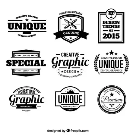 Design badges in retro style