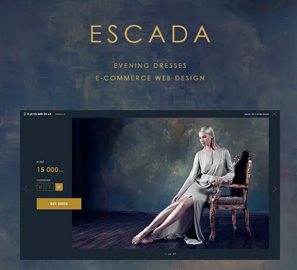 Escada evening dresses - eCommerce website