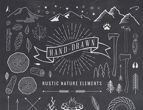 Hand Drawn Rustic Elements