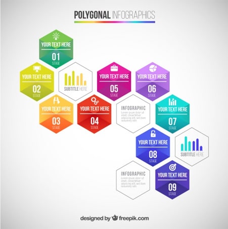 Polygonal infographic Polygonal Illustration Freebies