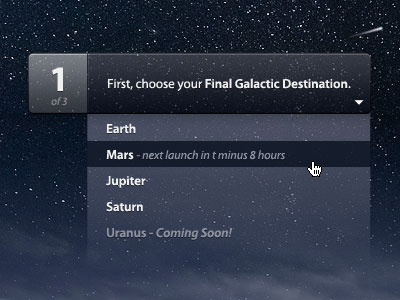 mars Drop Down Menu Designs