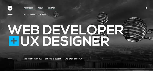 Miro Hristov Creative Portfolio Website Design