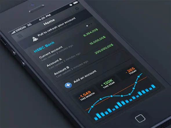 Banking iphone app UI Design Projects