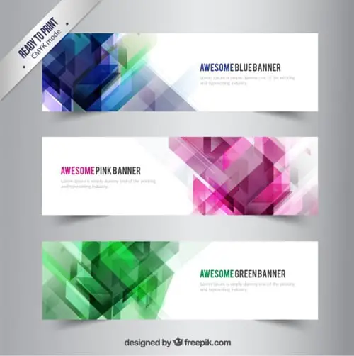Banners abstract shapes Vector Banner Freebies