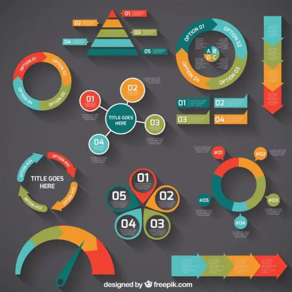 Colorful infographic diagrams