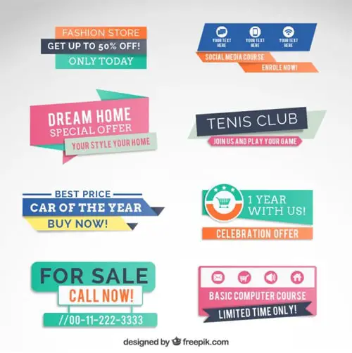 Colorful sale banners Vector Banner Freebies