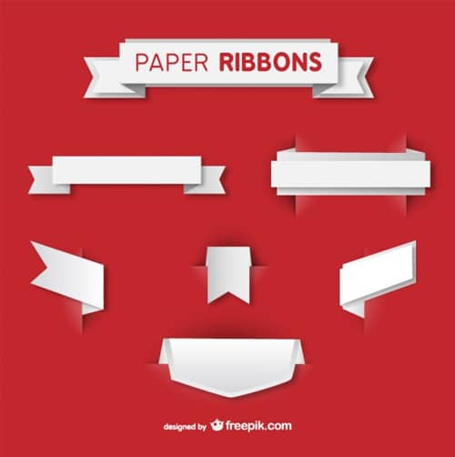 Paper ribbons vector set