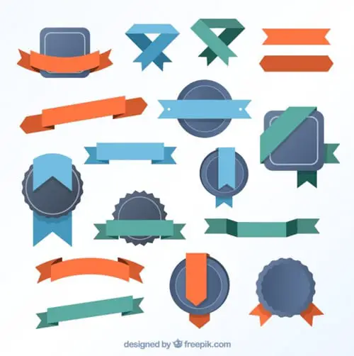 Vintage badges collection Ribbon Vector Freebies