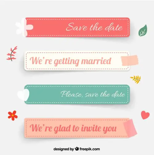 Wedding labels Vector Banner Freebies