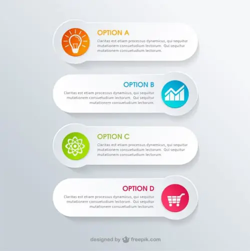 White banners infographic vector banner freebies
