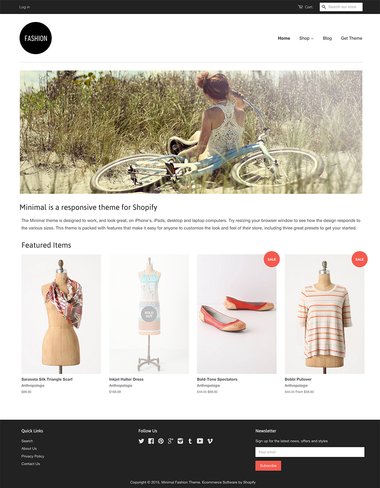 Minimal - Fashion free Shopify theme
