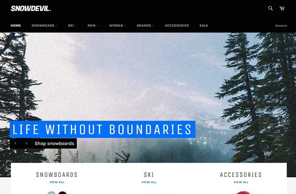 Venture Snowboards Free Shopify Template