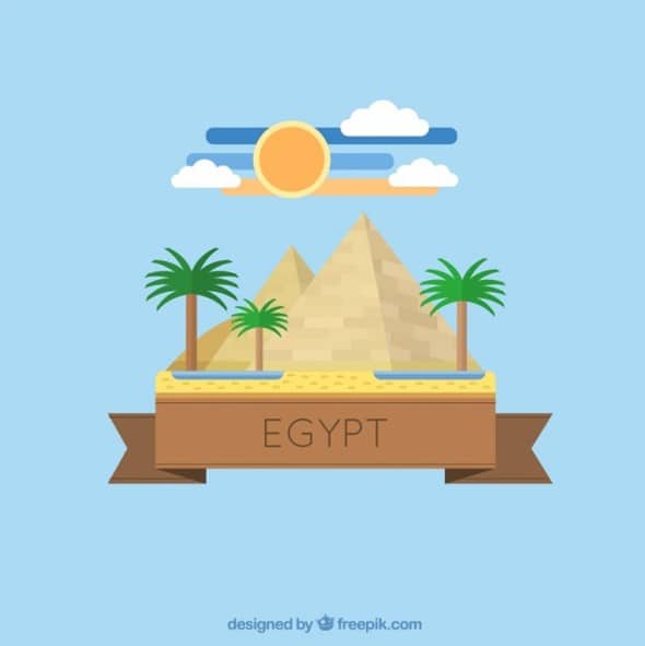 Egyptian pyramid flat design