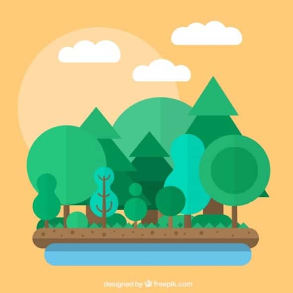 Forest-in-flat-design