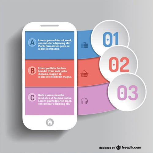 Mobile app infographic vector