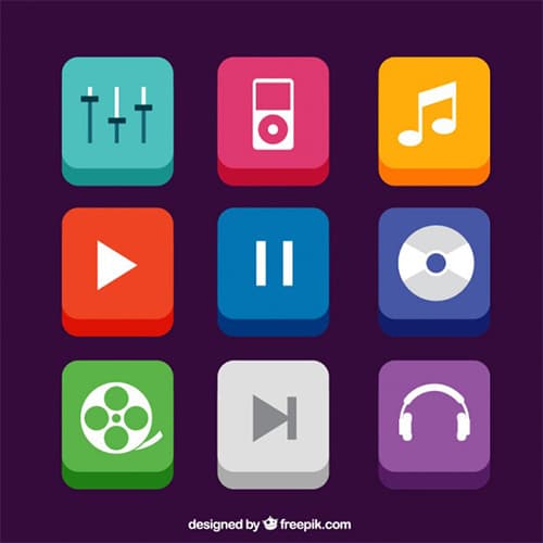 Music app icons 3d style