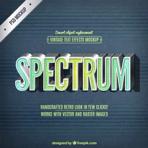 Retro spectrum lettering Creative Text Effects