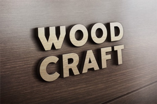 Wood craft logo mockup