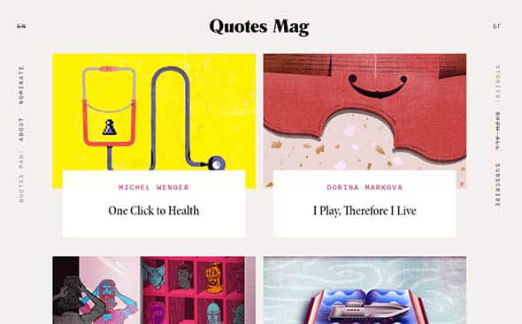 Quotes Magazine editorial website design