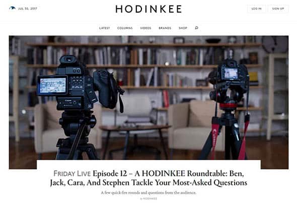HODINKEE editorial website design