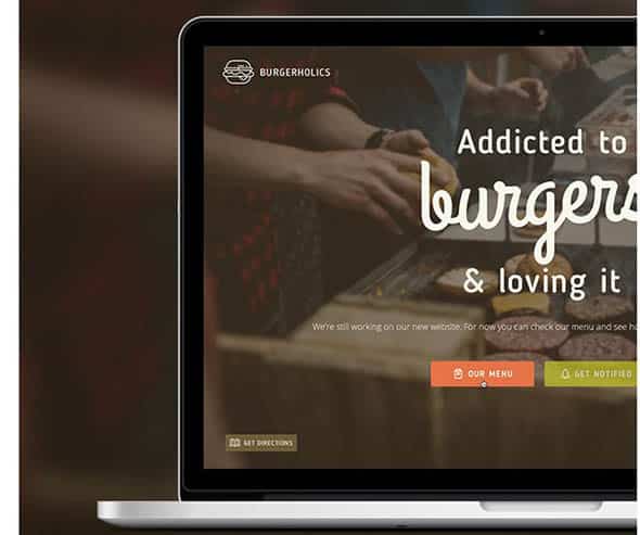 Burgerholic under construction Landing Pages