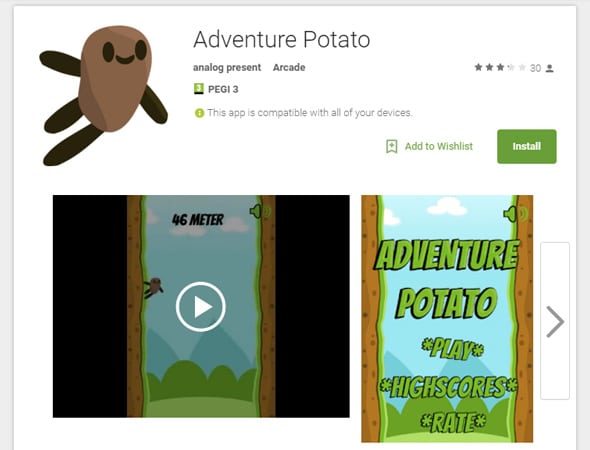 Adventure Potato AdMob Leaderboard share Android Apps Templates