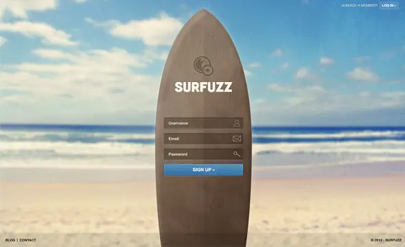 Surfuzz Sign Up Page Template