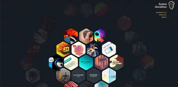 Andrei Gorokhov Website Designs Using Hexagons