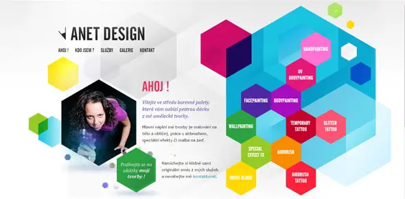 Anet Design Website Designs Using Hexagons