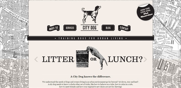 City dog Retro Style Website Designs