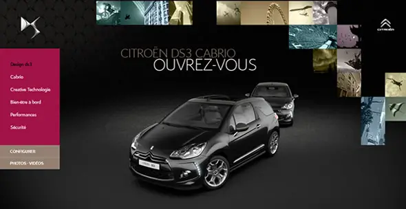 DS3 Cabrio Websites with Vertical Layouts