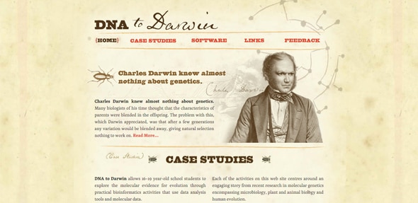 Dna-Darwin Retro Style Website Designs