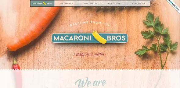 Macaroni bros Retro Style Website Designs