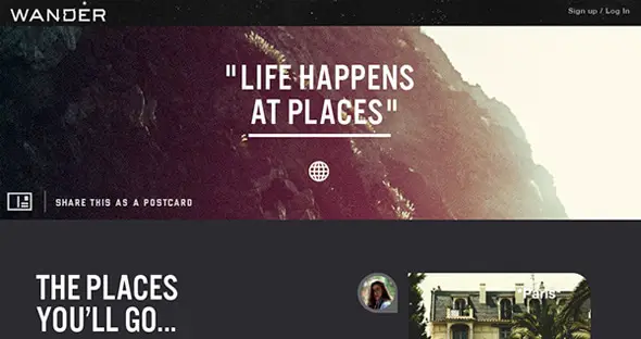 Wander Websites with Vertical Layouts