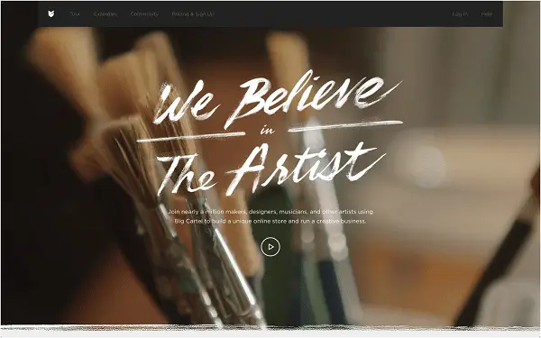 Big Cartel Website Concept Design