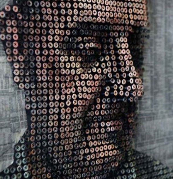 Amazing-3D-portraits-made-out-of-screws-by-Andrew-Myers creative objects 
