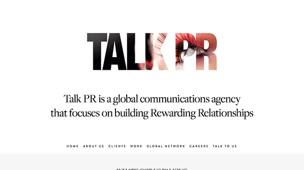 Talk PR Website Concept