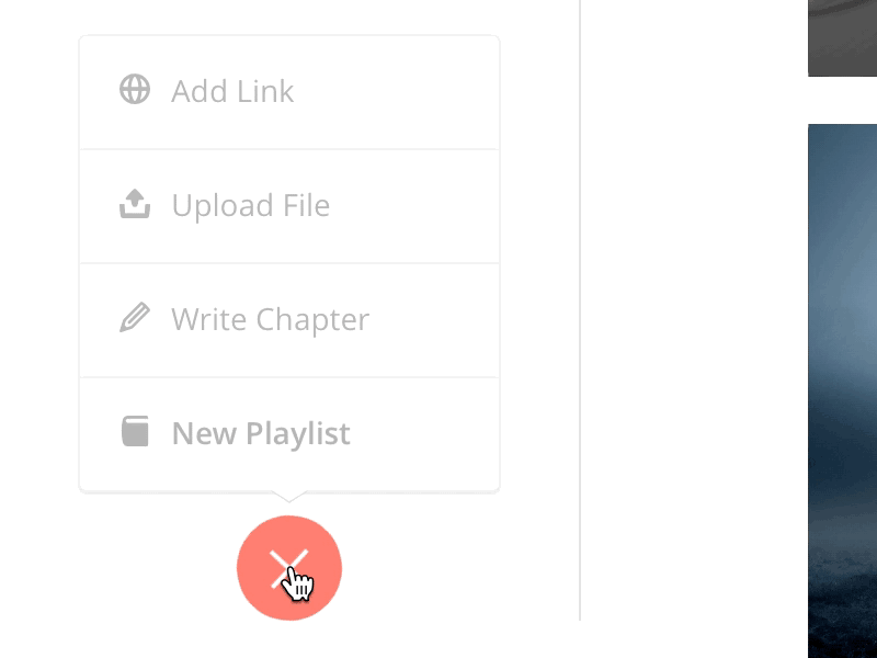 Add New Content Button UI Interaction Design