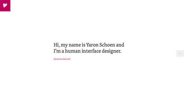 Yaron Schoen minimal web designt